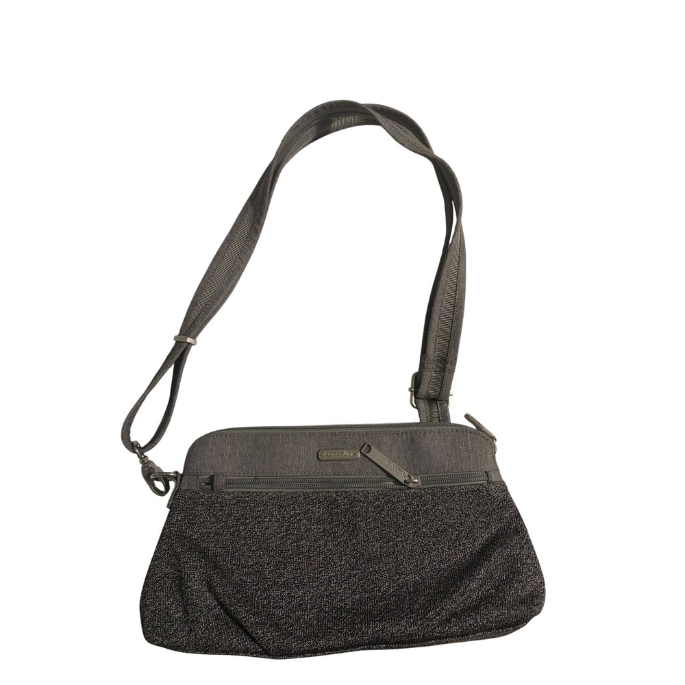 Baggallini Crossbody Bag Travel Organizer Gray Multi-Pocket Adjustable Strap